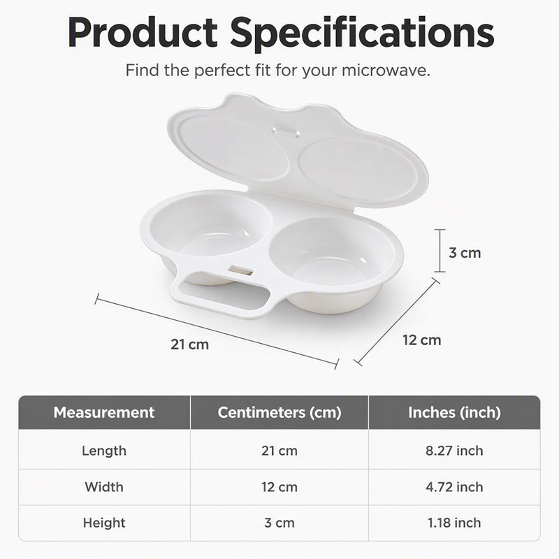 🍳 Microwave Egg Poacher-Dual-Cavity