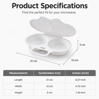 🍳 Microwave Egg Poacher-Dual-Cavity
