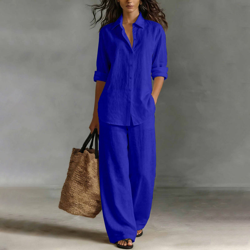 ✨New Arrivals & Special Offers-Women's Casual Shirt & Wide-Leg Pants Set