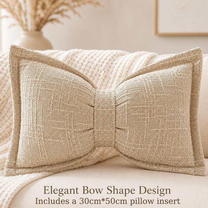 🔥Soft Chenille Bow-Shaped Throw Pillow