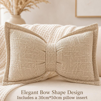 🔥Soft Chenille Bow-Shaped Throw Pillow
