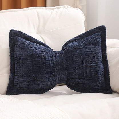 🔥Soft Chenille Bow-Shaped Throw Pillow