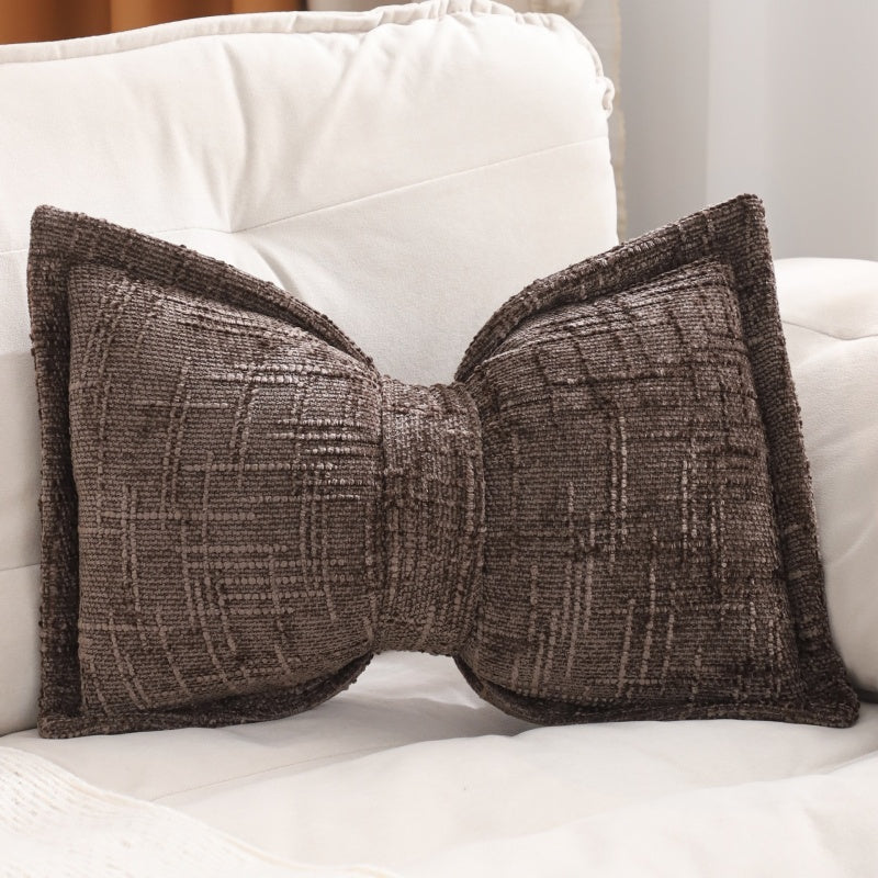 🔥Soft Chenille Bow-Shaped Throw Pillow