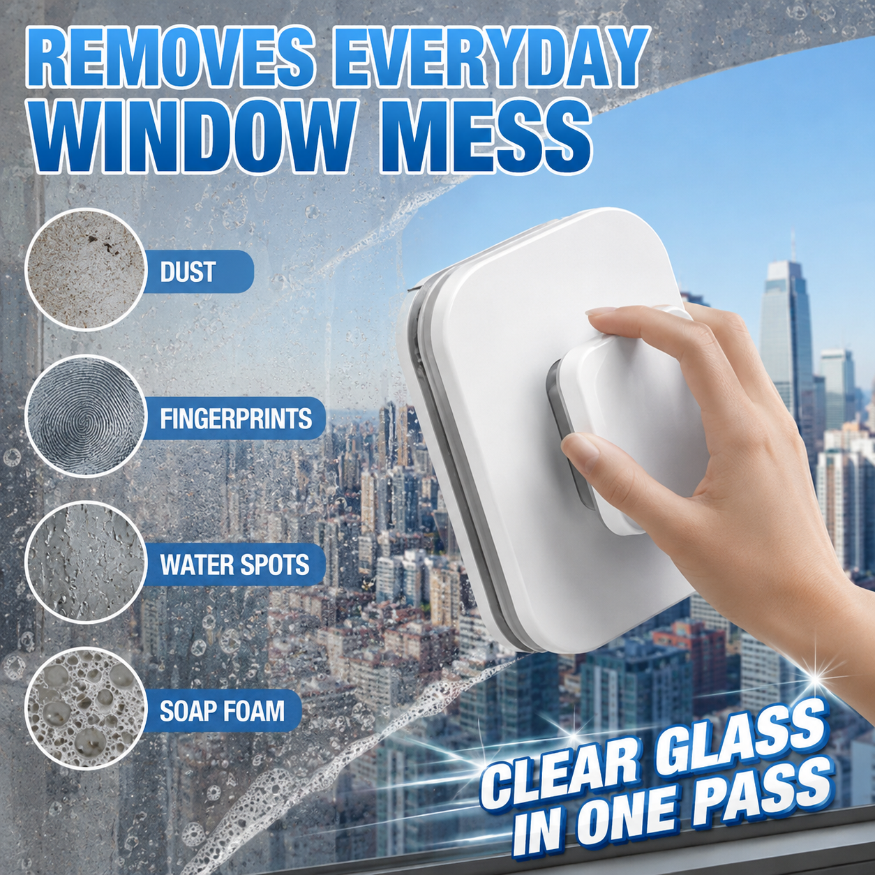 ✨ 6-in-1 Magnetic Window Cleaner for Double-Sided Glass Cleaning with Safety Cord