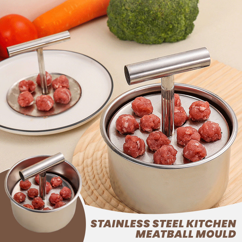 🔥😍 Kitchen Stainless Steel Meatball Mould – Premium 304 Stainless Steel, 6 or 12 Holes & Ergonomic Design