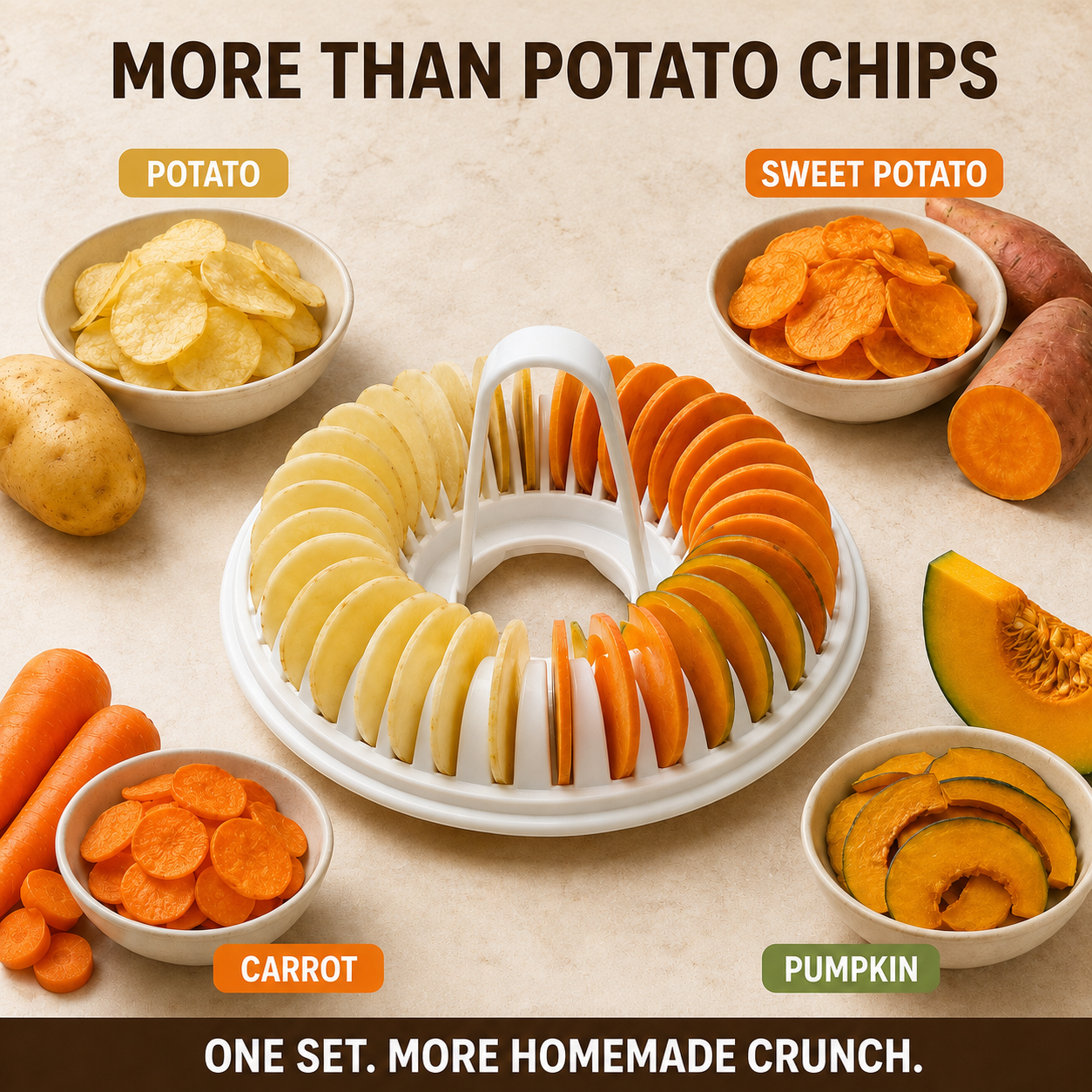 🥔 Microwave Potato Chip Maker with Slicer – Oil-Free Snack Kit ✨