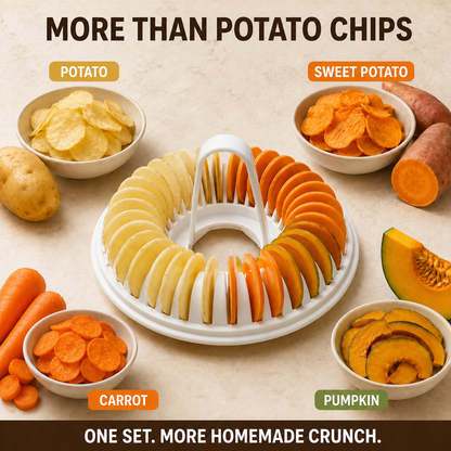 🥔 Microwave Potato Chip Maker with Slicer – Oil-Free Snack Kit ✨