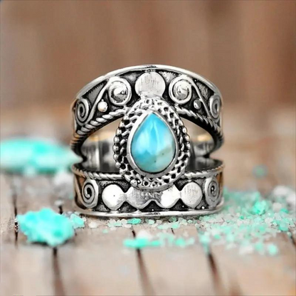 🌸 Buy 1 Get 1 Free!🌸Vintage Carved Teardrop Ring for Women💎