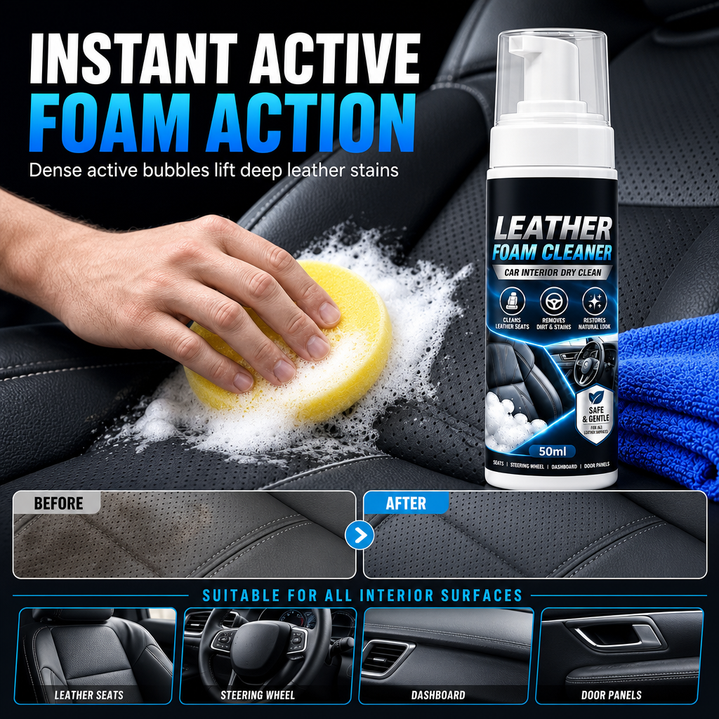 🚗Car Interior Leather Foam Cleaner Kit