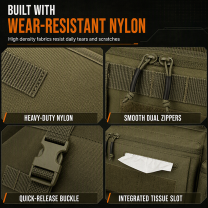 🚗 Tactical Car Backseat Organizer: Heavy-Duty Nylon, Webbed Loops, Buckled Straps, Universal Fit