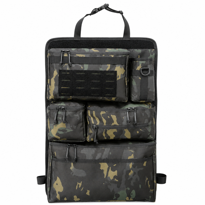 🚗 Tactical Car Backseat Organizer: Heavy-Duty Nylon, Webbed Loops, Buckled Straps, Universal Fit