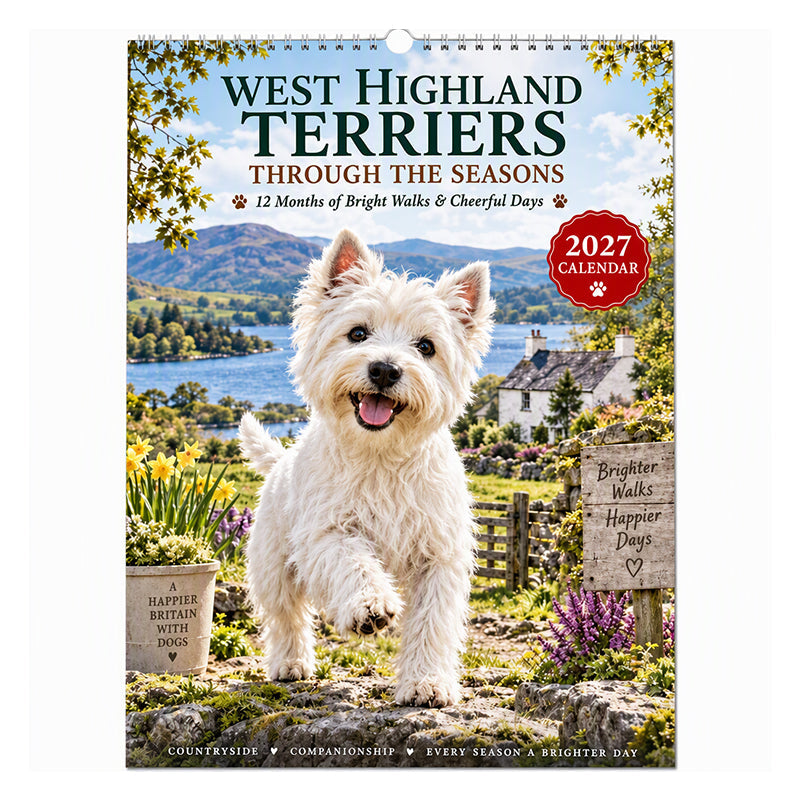 🥳💞48K+ SOLD🐾📆West Highland Terrier Wall Calendar🎁