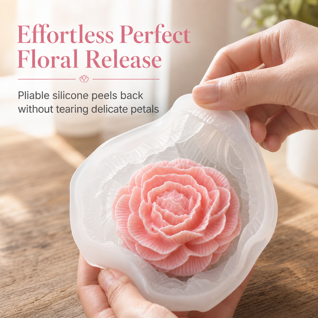 🌸 Peony Flower Silicone Mold for Cake Decorating & Crafts 🍰