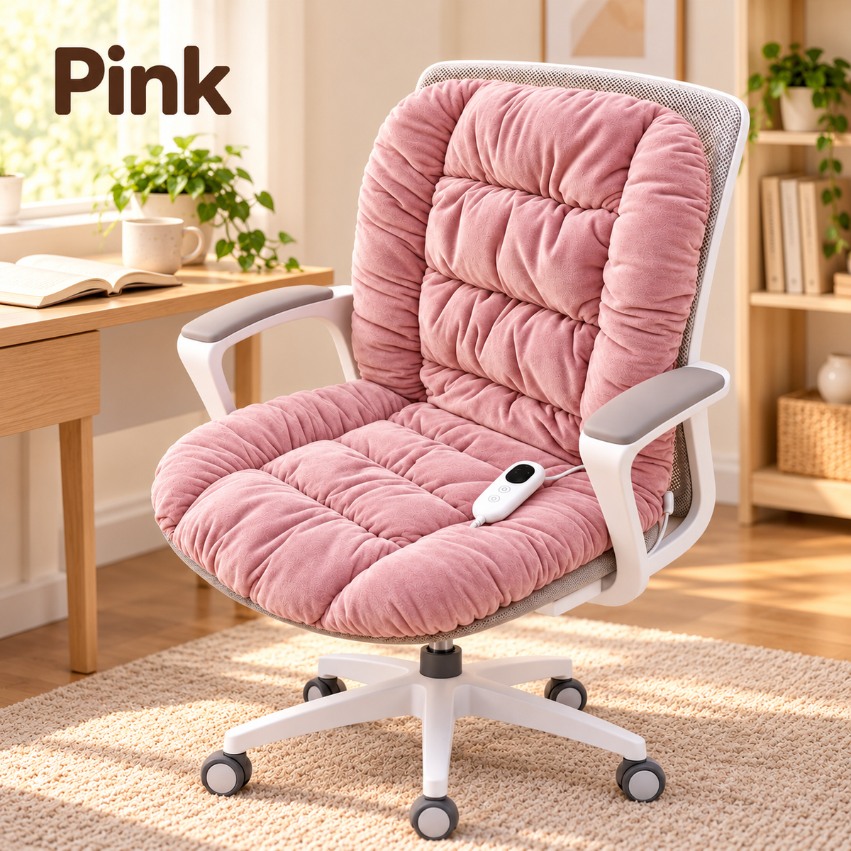 🔥 Heated Seat & Back Cushion – Plush Chair Warmer