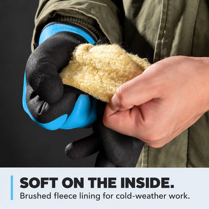 Heavy Duty Insulated Work Gloves - Latex-Dipped, 100% Waterproof, Rubber Palm, Velcro Wrist, Better Grip, Tight-Fitting Gardening & Hardware Protective Gloves