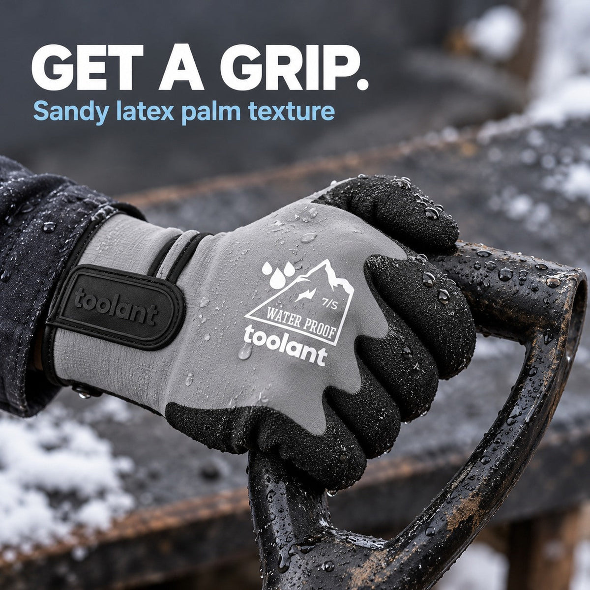 Heavy Duty Insulated Work Gloves - Latex-Dipped, 100% Waterproof, Rubber Palm, Velcro Wrist, Better Grip, Tight-Fitting Gardening & Hardware Protective Gloves