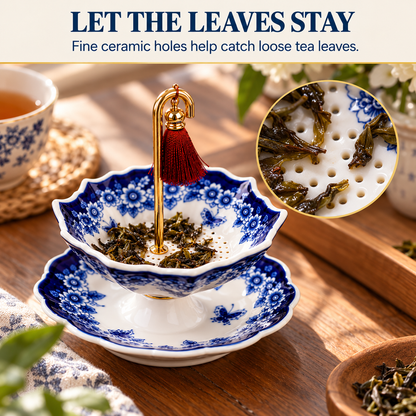 Umbrella Porcelain Ceramic Tea Strainer