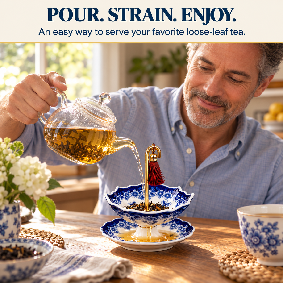 Umbrella Porcelain Ceramic Tea Strainer