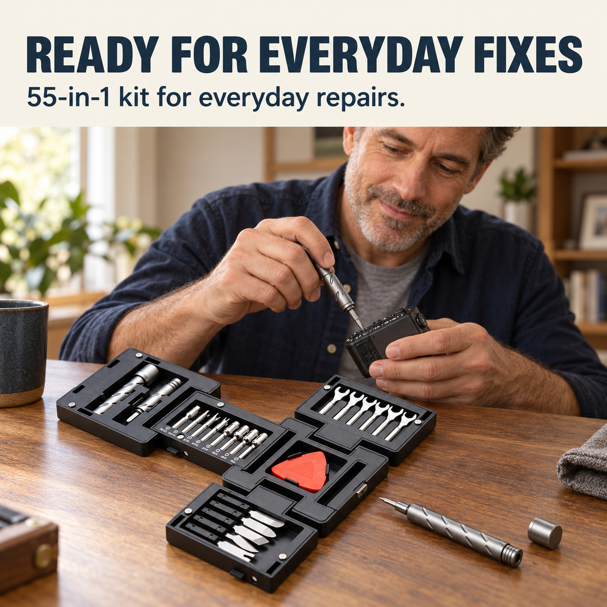 55-in-1 magnetic precision screwdriver toolkit for everyday repairs