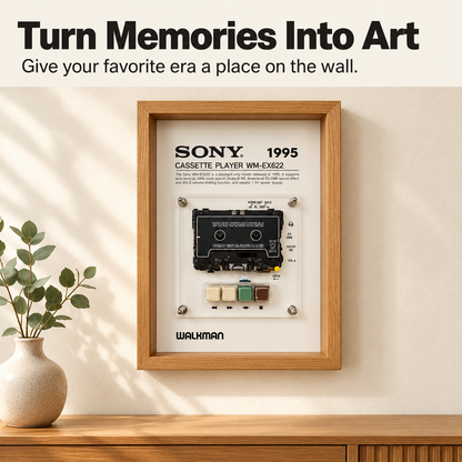 Vintage Cassette Player Display Frame