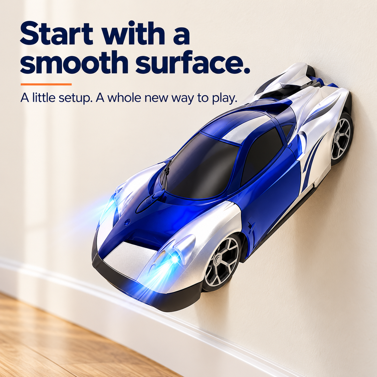 Wall-Climbing RC Toy with LED Lights 🚗