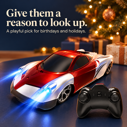 Wall-Climbing RC Toy with LED Lights 🚗