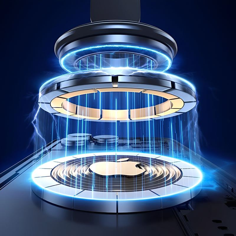 Magnetic wireless charging illustration for smartphone