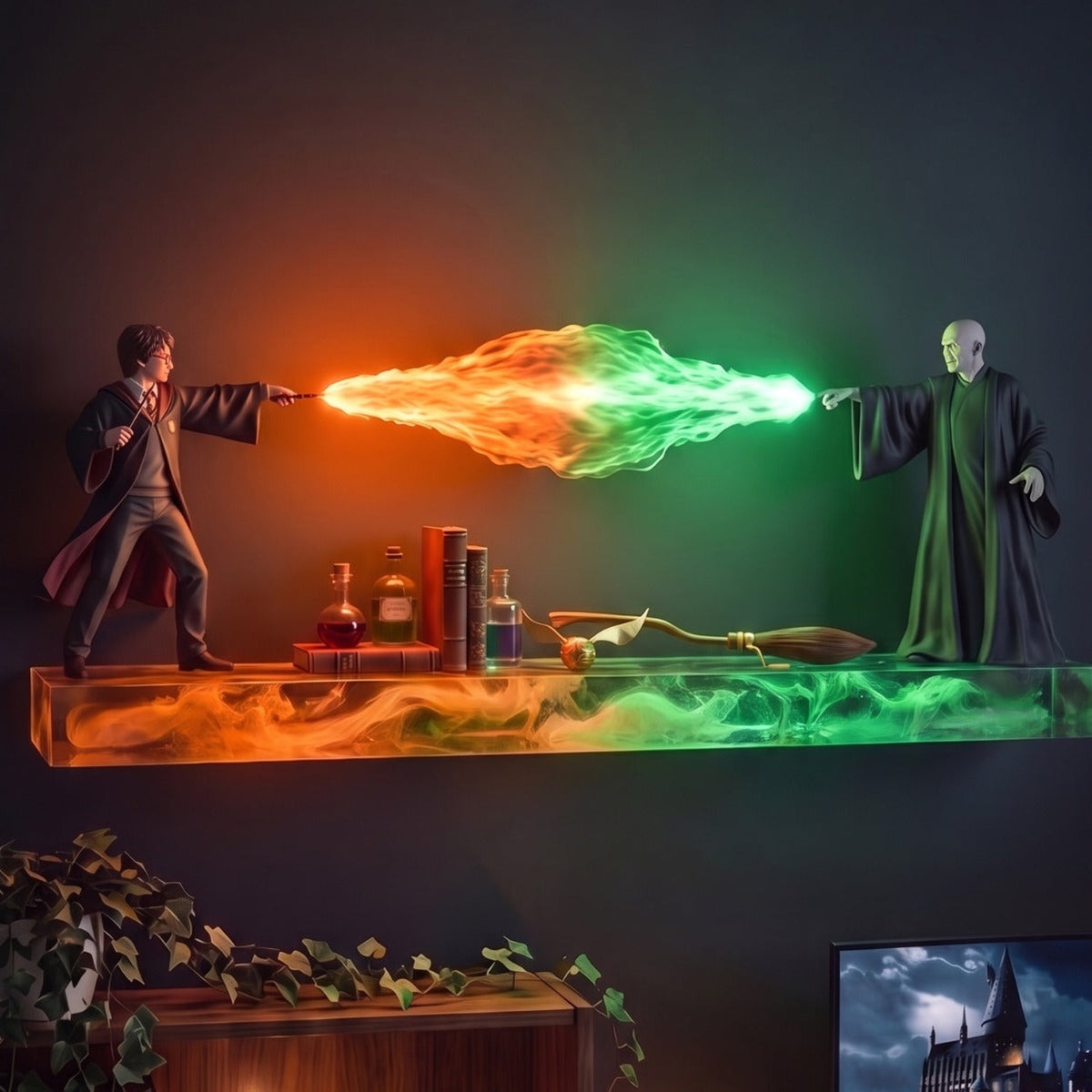 🎄Last Day 49% OFF🎁Rechargeable LED Magic Duel Wall-Mounted Display Stand